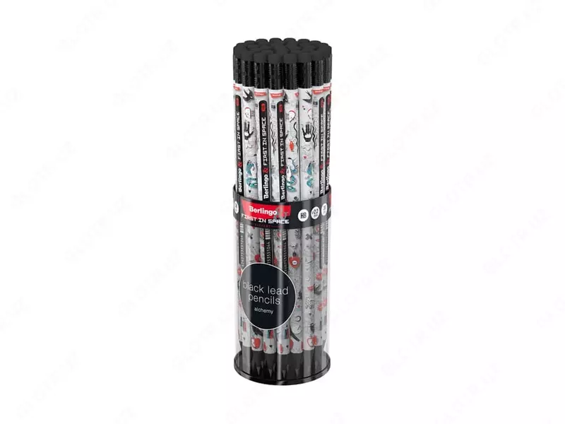 Grafit qalam "Berlingo" Kosmosda birinchi, HB, silgi, qora. yog'och, o'tkir (Art.- BP01323)