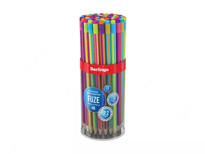 Qora grafit qalam "Berlingo" Fuze, HB, yorug'lik. yog'och, o'tkir (Art.- BP00865) Assortiment