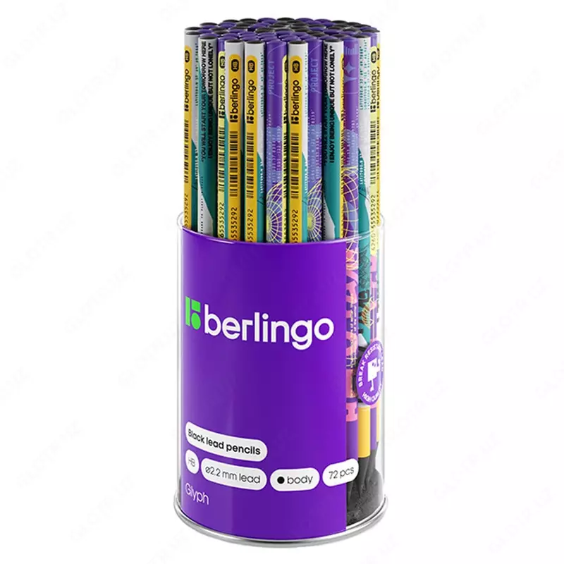 Чернографитный Карандаш "Berlingo" Glyph, НВ, черн. дерево, заточенный (Арт.- BP00S11)