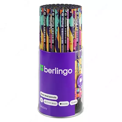 Чернографитный Карандаш "Berlingo" Groovy, НВ, черн. дерево, заточенный (Арт.- BP00S15)