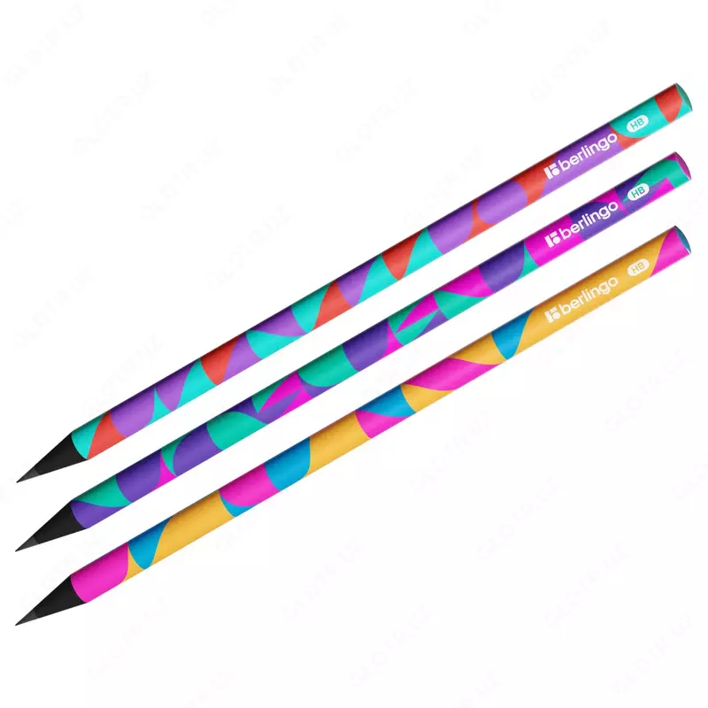 Qora grafit qalam "Berlingo" Neonometriya, HB, qora. o'tkir yog'och (BP00S23-modda)