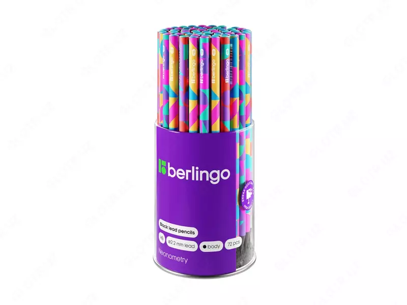 Qora grafit qalam "Berlingo" Neonometriya, HB, qora. o'tkir yog'och (BP00S23-modda)