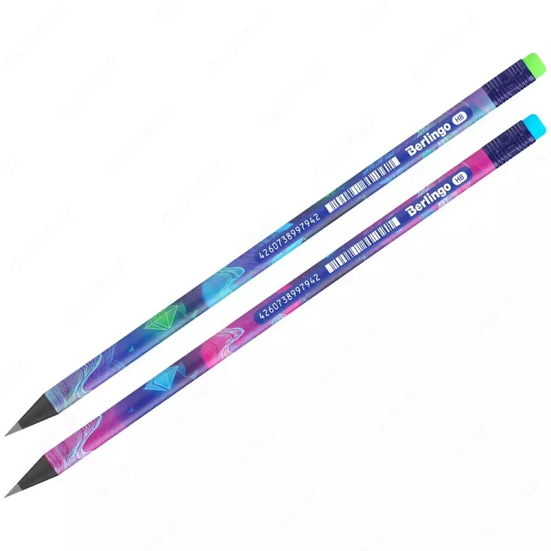 Чернографитный Карандаш "Berlingo" Retro Future, НВ, ластик, черн. дерево, заточенный (Арт.- BP00S08)