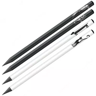 Чернографитный Карандаш "Berlingo" Riddle, НВ, черн. дерево, заточенный (Арт.- BP01165) Черный/Белый