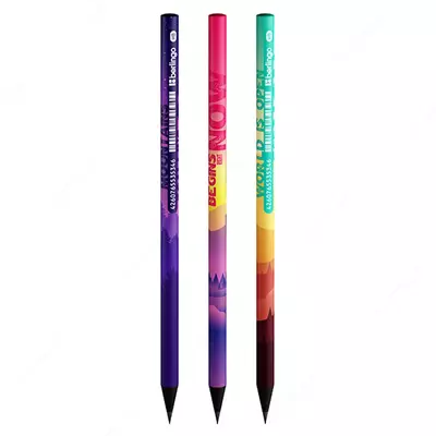 Qora grafit qalam "Berlingo" Scenic, HB, qora. o'tkir yog'och (BP00S16-modda)