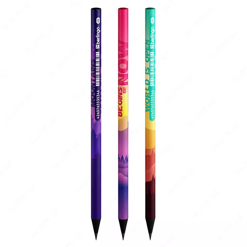 Qora grafit qalam "Berlingo" Scenic, HB, qora. o'tkir yog'och (BP00S16-modda)