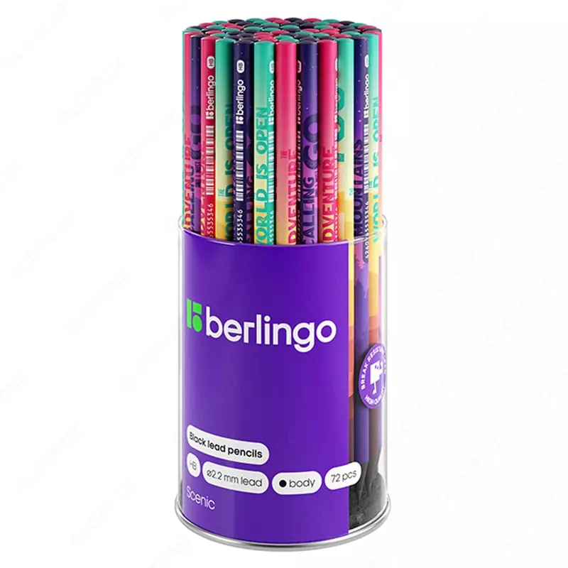 Qora grafit qalam "Berlingo" Scenic, HB, qora. o'tkir yog'och (BP00S16-modda)