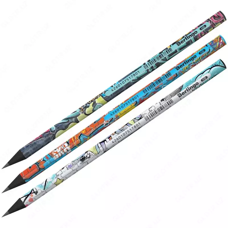 Чернографитный Карандаш "Berlingo" Street Art, НВ, черн. дерево, заточенный (Арт.- BP01302)