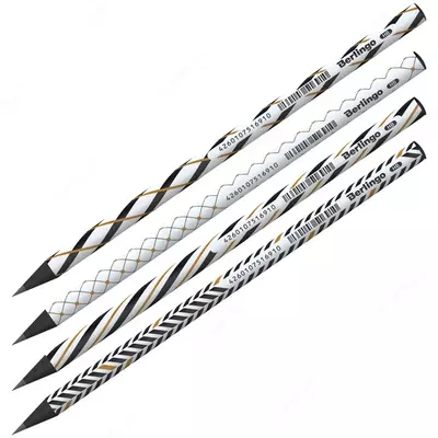 Qora grafit qalam "Berlingo" Vortex, HB, qora. yog'och, o'tkir (Art.- BP01102)