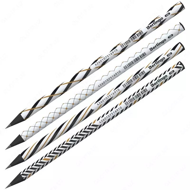 Qora grafit qalam "Berlingo" Vortex, HB, qora. yog'och, o'tkir (Art.- BP01102)