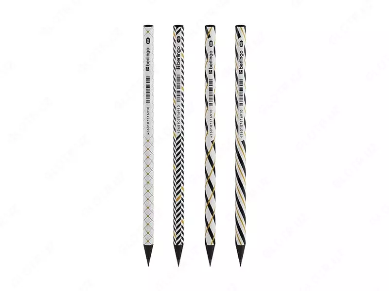 Qora grafit qalam "Berlingo" Vortex, HB, qora. yog'och, o'tkir (Art.- BP01102)