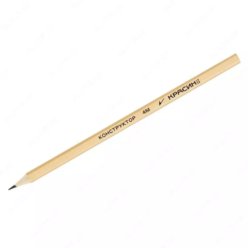 Чернографитный Карандаш "Красин" Конструктор, 4М (4В), светл. дерево, заточен (Арт.- С-313)