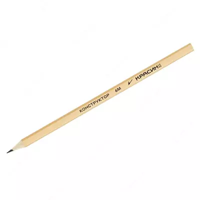 Qora grafit qalam "Krasin" Konstruktor, 6M (6V), yorug'lik. yog'och, o'tkir (m.- C-331)