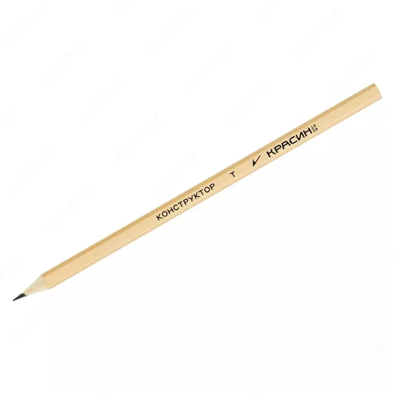 Qora grafit qalam "Krasin" Konstruktor, T (N), yorug'lik. yog'och, o'tkir (m.- C-318)
