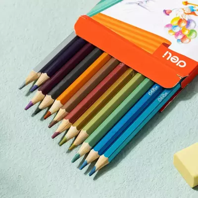 "Deli" ColoRun rangli qalamlar to'plami, 12 ta rang, olti burchakli korpus, kartalar. paket (m. - 127-12-EC)