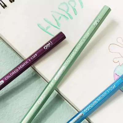 "Deli" ColoRun rangli qalamlar to'plami, 12 ta rang, olti burchakli korpus, kartalar. paket (m. - 127-12-EC)