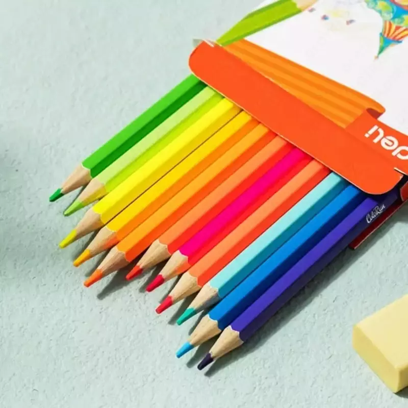 "Deli" ColoRun rangli qalamlar to'plami, 12 ta rang, olti burchakli korpus, kartalar. paket (m. - 128-12-EC)