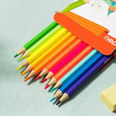 Набор цветных карандашей "Deli" ColoRun, 12 цв., шестигранный корпус, карт. уп (Арт. - 128-12-EC)