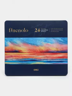 Набор цветных карандашей "Deli" Finenolo, 24 цв., металлич. пенал (Арт. - 122-24-EC)