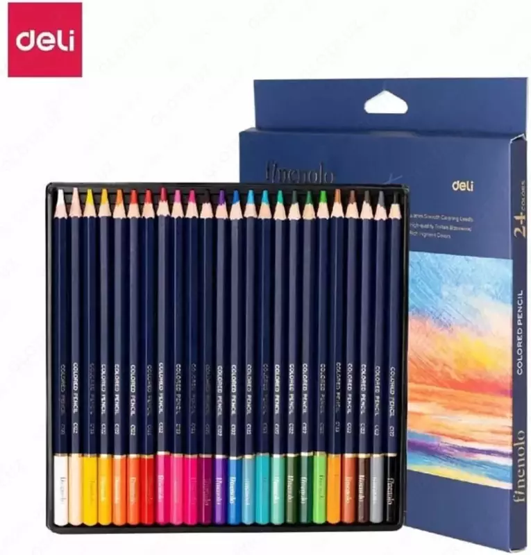 Набор цветных карандашей "Deli" Finenolo, 24 цв., карт. уп. (Арт. - 131-24-EC)