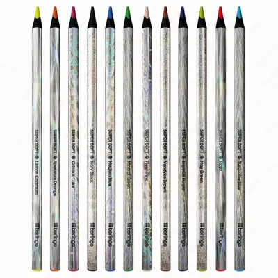 Набор цветных карандашей "Berlingo" SuperSoft. Starlight, 12 цв, черное дерево, ПВХ уп. (Арт. - SSS0612)