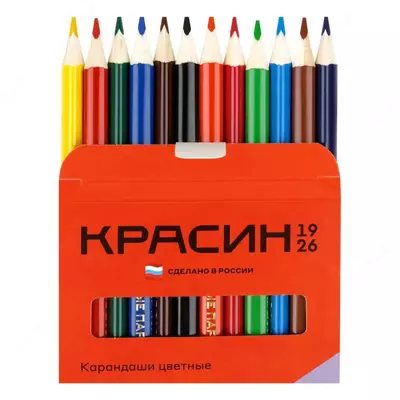 Набор цветных карандашей "Красин" Алые Паруса, 12 шт, карт. уп., заточен (Арт. - КР-120100)