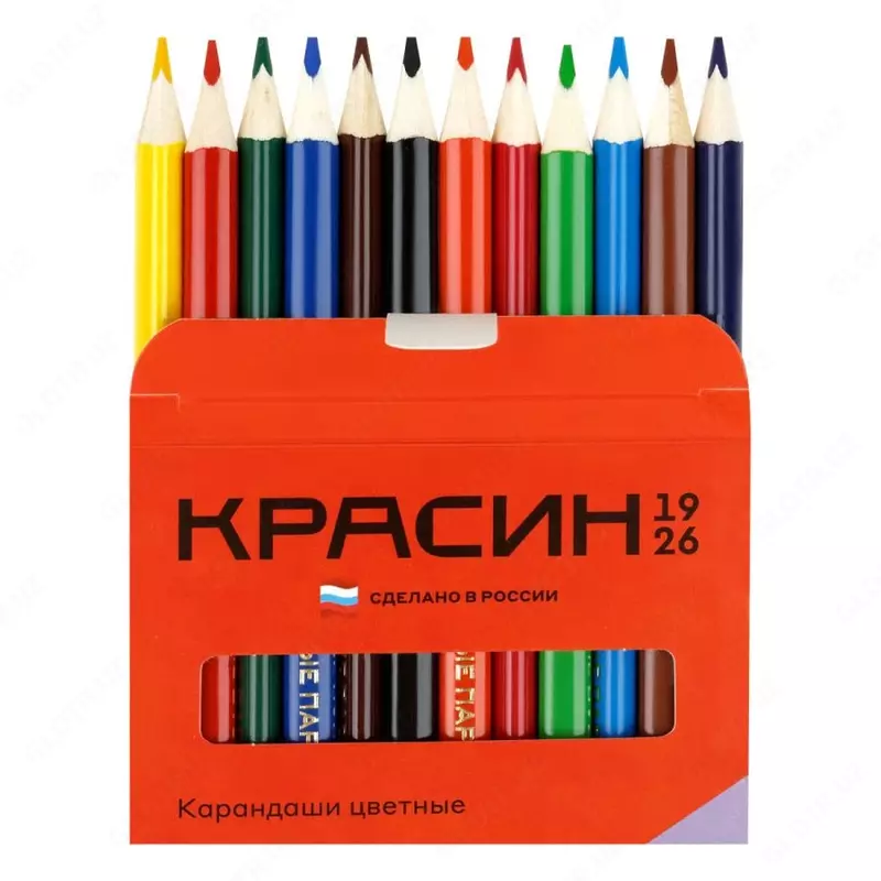 Набор цветных карандашей "Красин" Алые Паруса, 12 шт, карт. уп., заточен (Арт. - КР-120100)