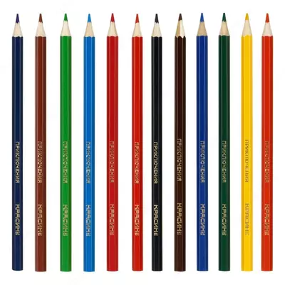 "Krasin" Adventures rangli qalamlar to'plami, 12 dona, kartalar. o'ram, o'tkir (m. - KR-120200)