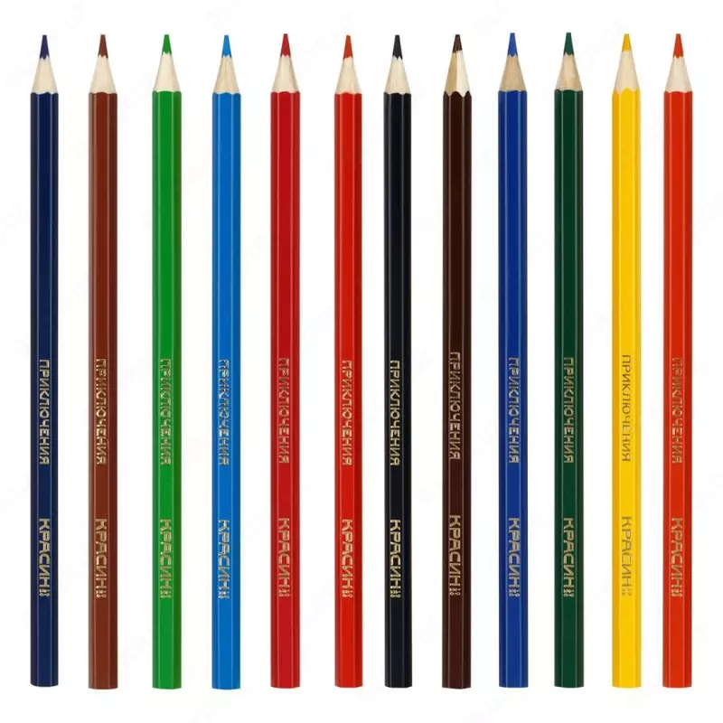 Набор цветных карандашей "Красин" Приключения, 12 шт, карт. уп., заточен (Арт. - КР-120200)