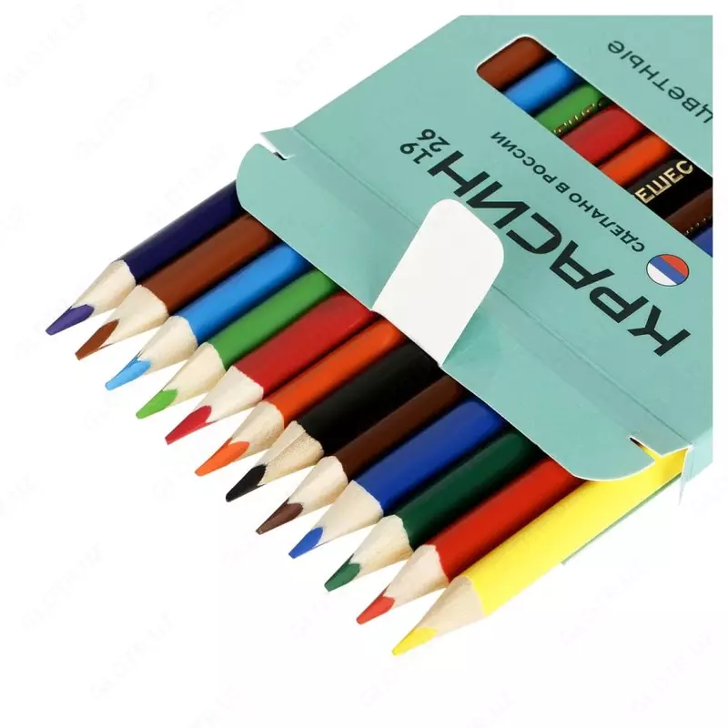 Набор цветных карандашей "Красин" Путешествия, 12 шт, карт. уп., заточен (Арт. - КР-120800)