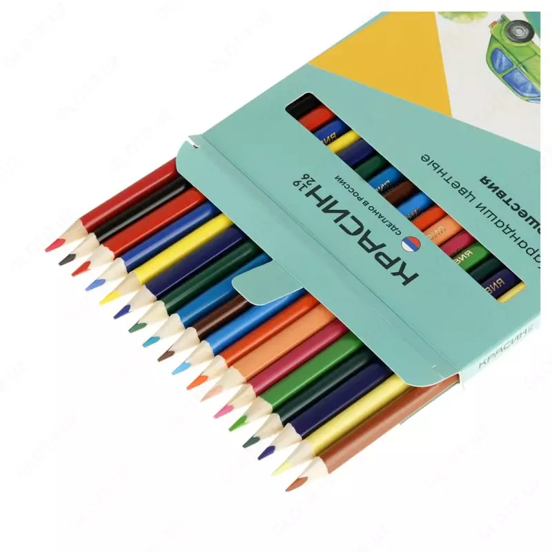 Набор цветных карандашей "Красин" Путешествия, 18 шт, карт. уп., заточен (Арт. - КР-180800)