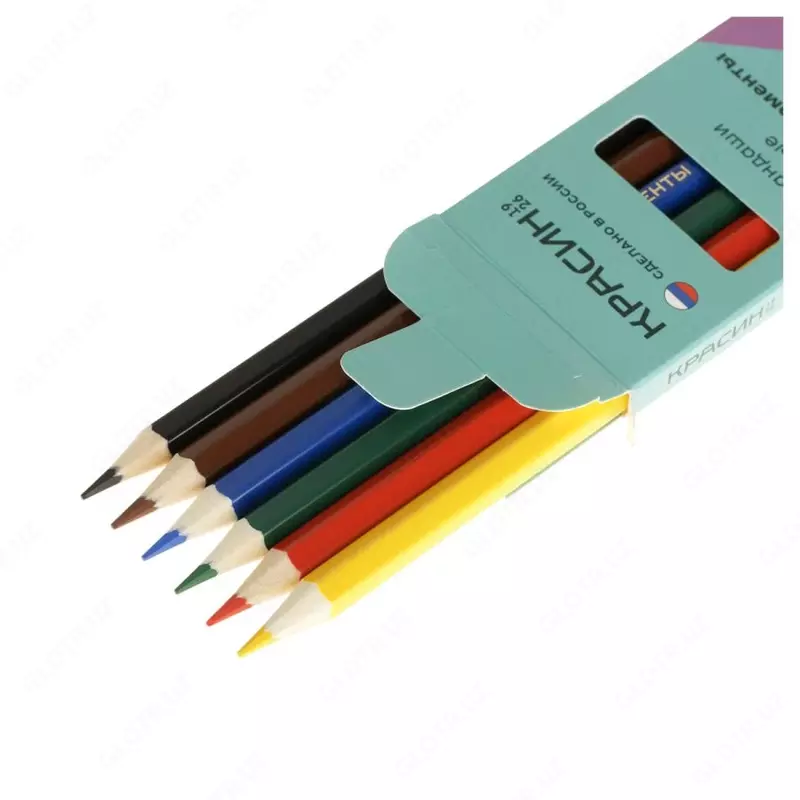 Набор цветных карандашей "Красин" Яркие моменты, 6 шт, карт. уп., заточен (Арт. - КР-060700)