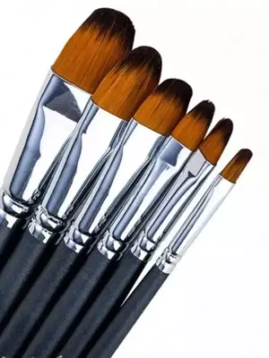 Badiiy tekis cho'tkalar to'plami "Deli" Nuevo, neylon, 6 dona, qattiq (Art. - 282-6-EC)