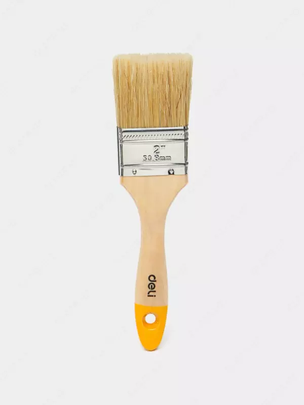 Малярная плоская кисть 2" (иск. щетина) "Deli" Tools, дерев. ручка, шир. 50.8 мм (Арт.- EDL509122)