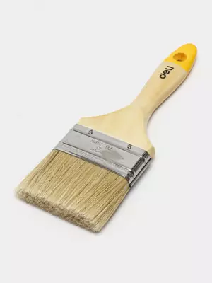 Малярная плоская кисть 3 Малярная плоская кисть 3" (иск. щетина) "Deli" Tools, дерев. ручка, шир. 76.2 мм (Арт.- EDL509123)