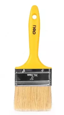 Малярная плоская кисть 3" (иск. щетина) "Deli" Tools, пласт. ручка, шир. 76.2 мм (Арт.- EDL509113)