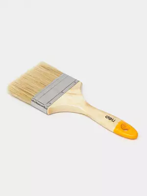 Малярная плоская кисть 4" (иск. щетина) "Deli" Tools, дерев. ручка, шир. 101.6 мм (Арт.- EDL509124)
