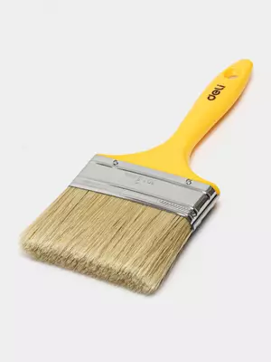 Малярная плоская кисть 4 Малярная плоская кисть 4" (иск. щетина) "Deli" Tools, пласт. ручка, шир. 101.6 мм (Арт.- EDL509114)