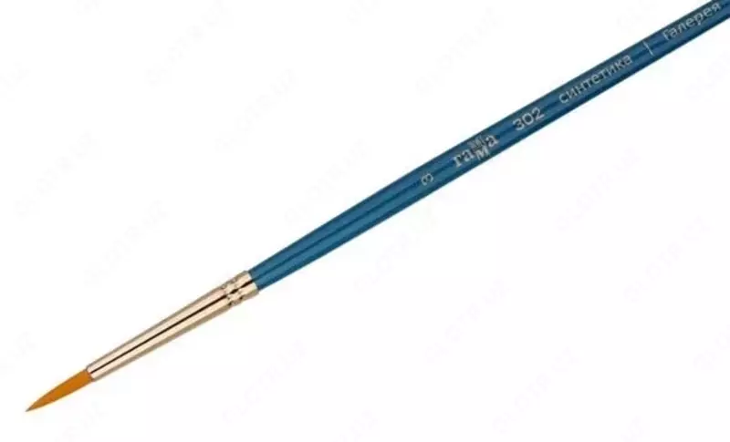 Художественная круглая кисть № 3 (синтетика) Гамма "Галерея", короткая ручка (Арт. - 302003)