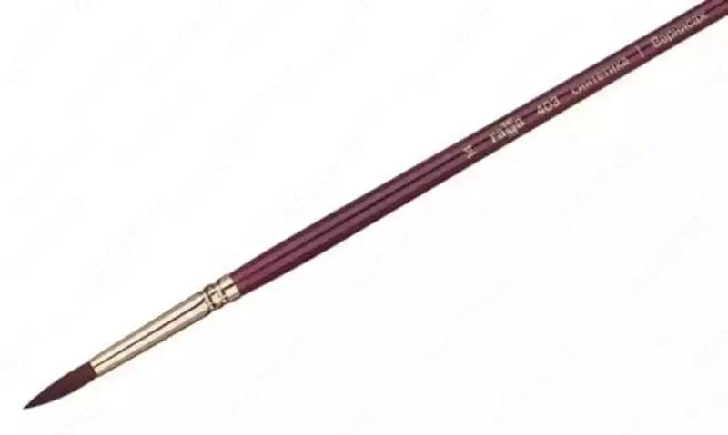 Badiiy dumaloq cho'tka (sintetik) № 14 "Gamma" Vernisaj, chorshanba. qattiq, uzoq qalam (- 403014-modda)