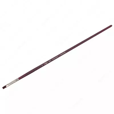 Художественная плоская кисть (синтетика) № 4  Художественная плоская кисть (синтетика) № 4 "Гамма" Вернисаж, ср. жестк., длин. ручка (Арт. - 402004)