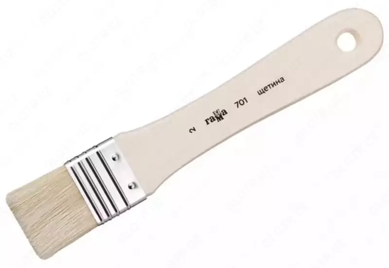 Художественная флейцевая плоская кисть № 2 "Гамма", щетина (Арт. - 701002)