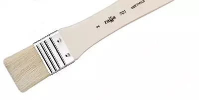 Художественная флейцевая плоская кисть № 2  Художественная флейцевая плоская кисть № 2 "Гамма", щетина (Арт. - 701002)