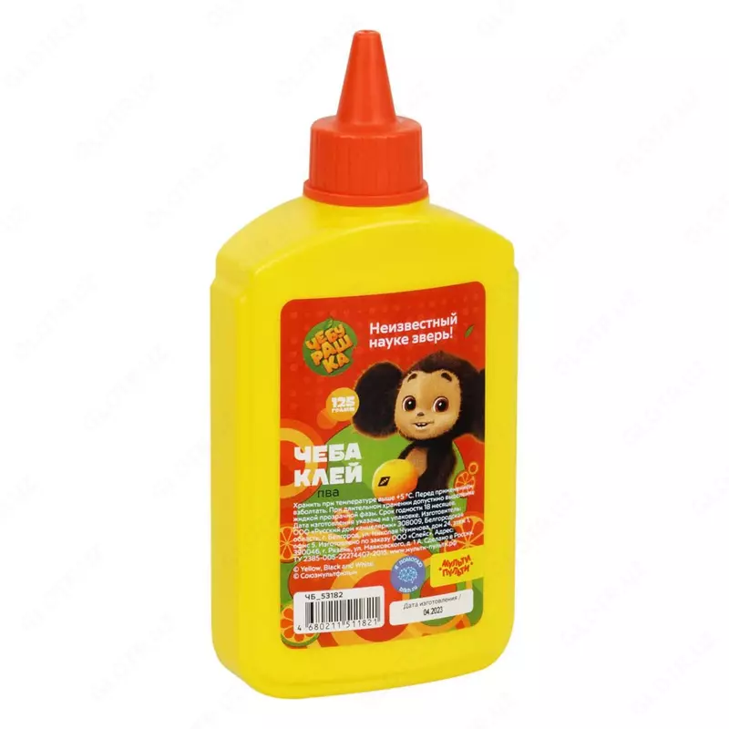 Жидкий ПВА клей (канцелярский) "Мульти-Пульти" Чебурашка, 125 гр., дозатор (Арт. - ЧБ_53182)