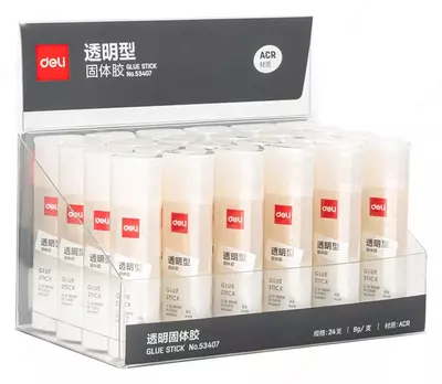 Клей - карандаш (повышенная вязкость) "Deli" 8 гр., прозрачный (Арт. - 53407)