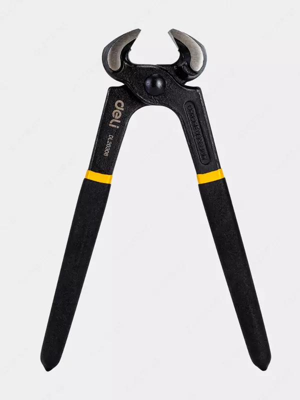 Клещи монтажные (столярные) "Deli Tools" 8", 200 мм, резин. рукоятки (Арт. - EDL20308) Черные