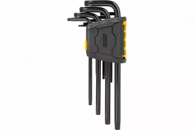 Набор "TORX" ключей (длинные) "Deli Tools" шестигранные, 9 шт, T10-T50 (Арт. - EDL234209H) Черные