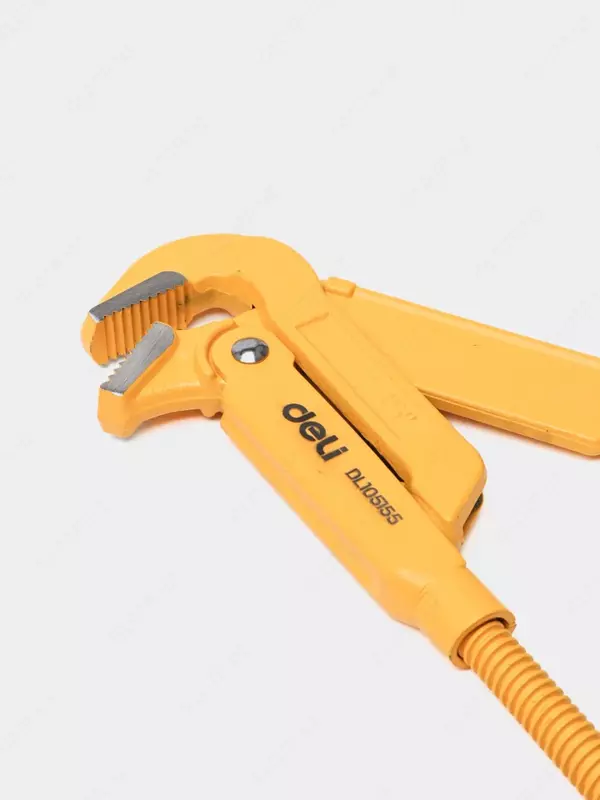 Tutqichli kalit (quvur) "Deli Tools" 1,5", 420 mm, 90 daraja, tekis jag'lar (Art. - EDL105155) Sariq