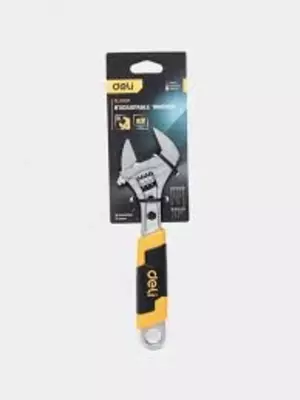 Монтажный ключ (разводной) "Deli Tools" 200 мм, 0-28 мм, резин. рукоять (Арт. - EDL30108) Хром