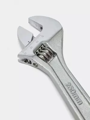 O'rnatish kaliti (sozlanishi mumkin) "Deli Tools" 250 mm, 0-30 mm (Art. - EDL010A) Chrome